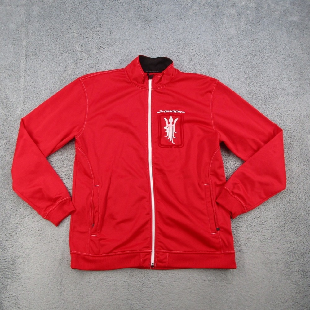 Brooks Track Jacket Mens XL Red Oslo Norway Equilibrium Full Zip 210114
